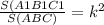 \frac{S(A1B1C1}{S(ABC)} =k^{2}