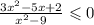 \frac{3x {}^{2} - 5x + 2}{x {}^{2} - 9} \leqslant 0