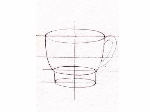 нарисуйте рисунок с набросками и конструктивном например чашки :3 ​