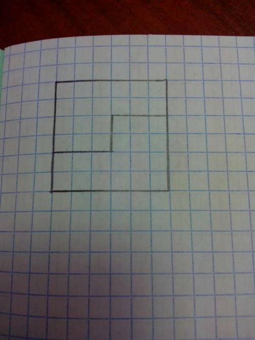 Как надо разрезать квадрат со стороной 6см на две части поломаной, состоящей из трёх звеньев,Чтоб из