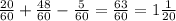 \frac{20}{60} +\frac{48}{60} -\frac{5}{60} =\frac{63}{60} =1\frac{1}{20}