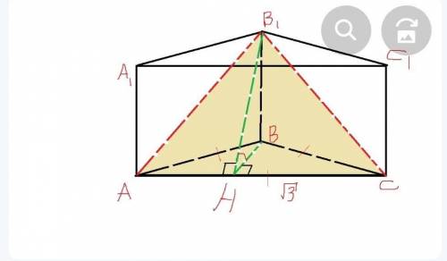 Сторона основания правильной треугольной призмы равна 6. Через стороеу нижнего основания и противопо