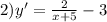 2)y' = \frac{2}{x + 5} - 3