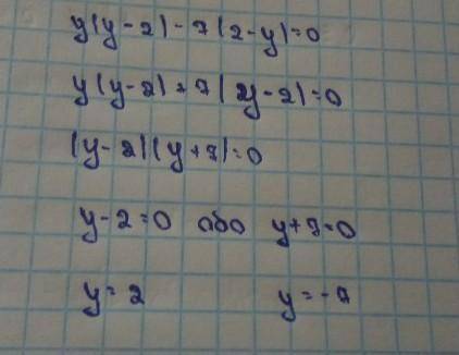 Y(y-2)-7(2-y)=0 решить