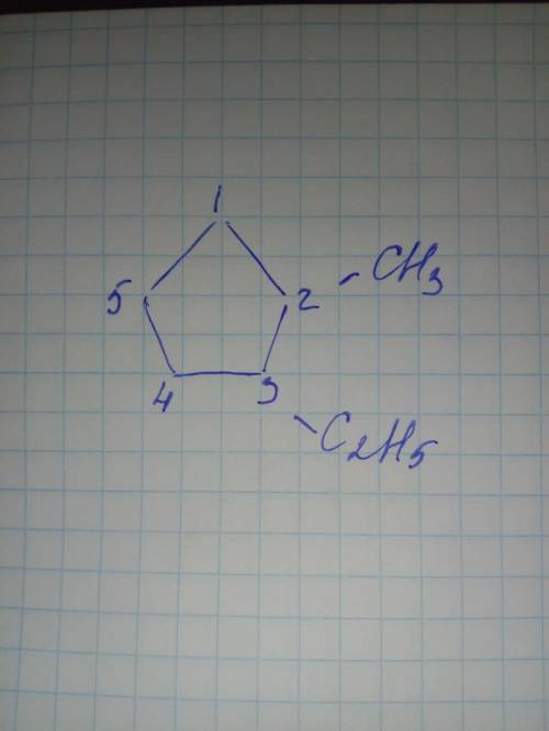 2-метил-3-етилциклопентаннапишите структурную формулу​