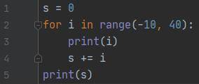 for i in range(-10, 40, 1): print(i) в этот код впихнуть чтоб он еще выводил сумму значений