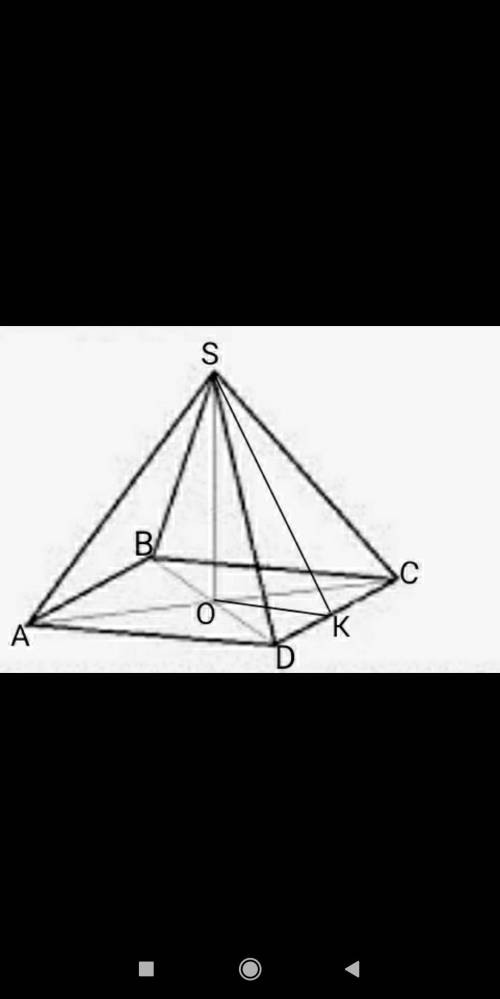 В правильной четырехугольной пирамиде сторона основания равна 16 см, а апофема 17 см. Найдите площад