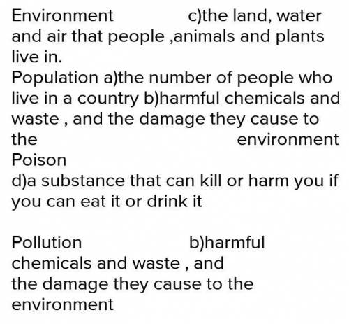 Test. Task 1.1) Environment2) Population) PoisonPollutionShortagea) the number of people who live in
