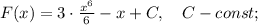 F(x)=3 \cdot \frac{x^{6}}{6}-x+C, \quad C-const;