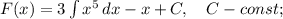 F(x)=3\int\limits {x^{5}} \, dx - x+C, \quad C-const;