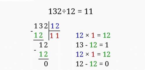 132÷12 столбиком решить ​