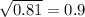 \sqrt{0.81} = 0.9