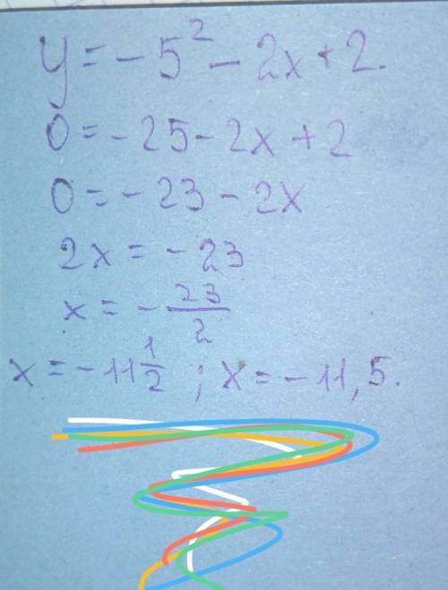 можно без графика y=-5^2-2x+2