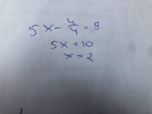 Найдите х из равенства 5х-4/4=9​