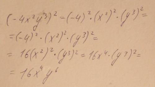 Умножение многочленов решить. (-4x^2y^3)^2