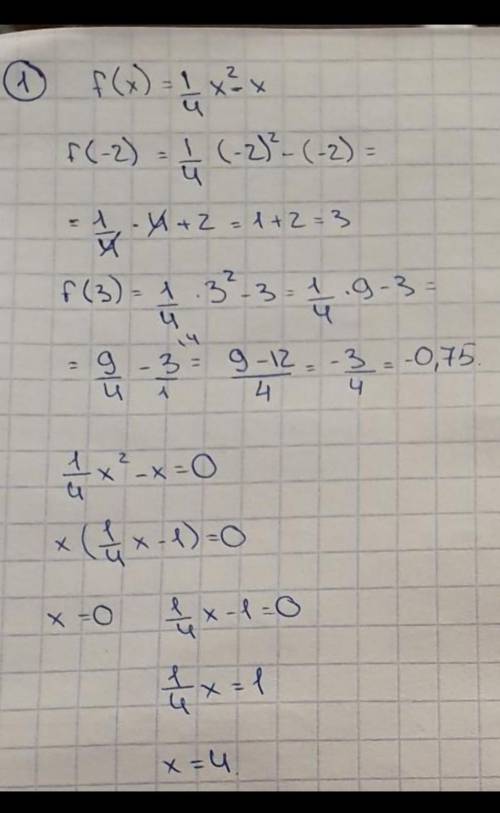 1. Функция задана формулой f(x)=1/3 x^2 - 2x .Найдите: 1) f (−9) и f (2); 2) нули функции. 2. Найдит