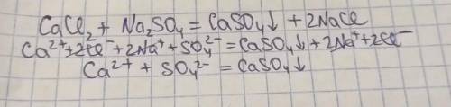Допишіть рівняння реакцій запишіть їх у повному і скороченому йонному вигляді CaCl2+...=...+NaCl