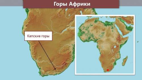 Где находиться Капские горы в Африке на карте​