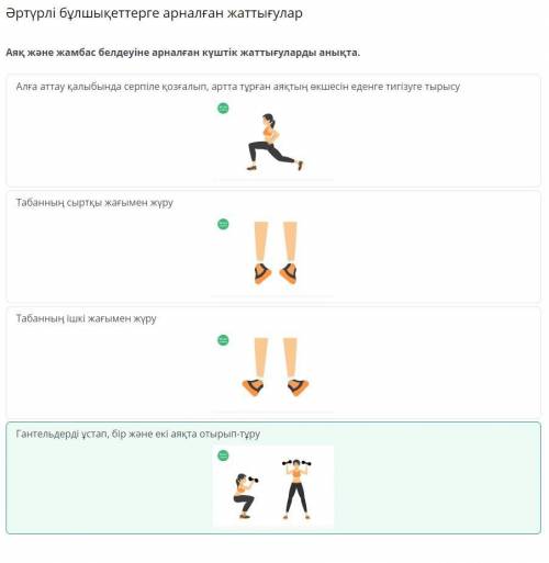 Әртүрлі бұлшықеттерге арналған жаттығулар Аяқ және жамбас белдеуіне арналған күштік жаттығуларды аны