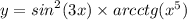 y = {sin}^{2} (3x) \times arcctg( {x}^{5} )