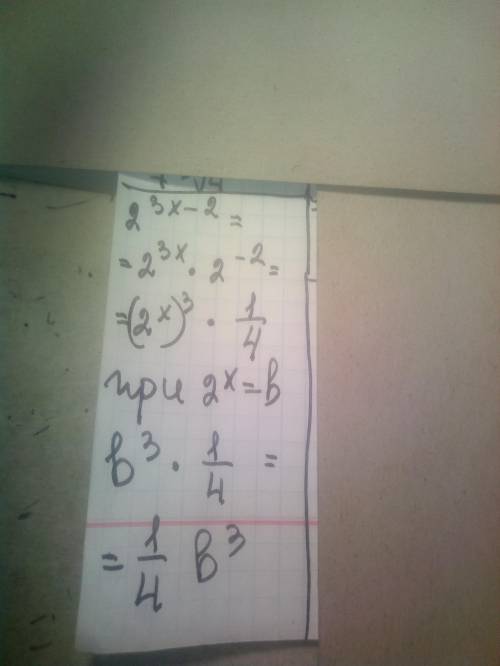 Зная что 2^(x)=b, найдите 2^(3x-2) С оформлением
