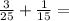 \frac{3}{25} + \frac{1}{15} =