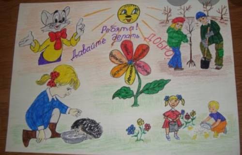 Нарисуй рисунок на тему «Наши дела», рассказывающий о различной трудовой деятельности своих одноклас