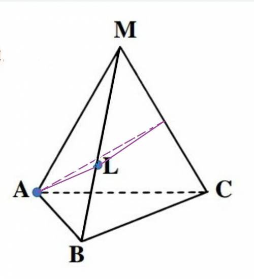 Постройте сечение тетраэдра плоскостью, проходящей через вершину А, точку L ребра МD, параллельной п