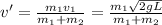 v'=\frac{m_{1}v_{1} }{m_{1} +m_{2} }=\frac{m_{1}\sqrt{2gL} }{m_{1} +m_{2} }