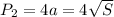 P_{2} =4a=4\sqrt{S}