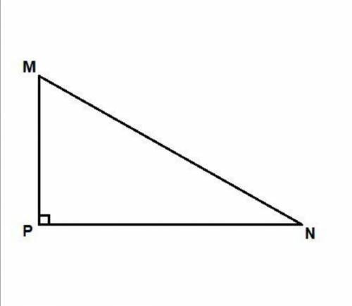 Дан прямоугольный треугольник MNP с прямым углом P. Установите соответствия между отношениями сторон