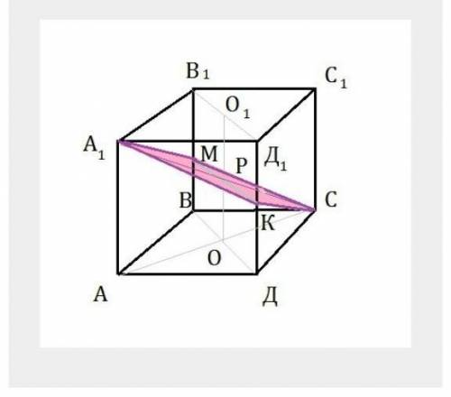 НУЖЕН ПРОСТО РИСУНОК СЕЧЕНИЯ найдите площадь сечения единичного куба a.d1 плоскостью проходящей чере