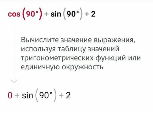 Вычисли cos²90⁰+sin² 90⁰+2​