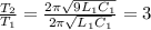 \frac{T_2}{T_1} = \frac{2\pi \sqrt{9L_1C_1}}{2\pi \sqrt{L_1C_1}} = 3