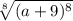 \sqrt[8]{(a+9)^{8} }