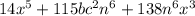 14x^{5} + 115bc^{2}n^{6} +138n^{6}x^{3}