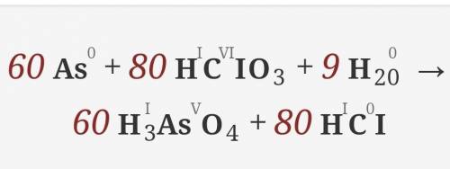 As+HClO3+H2O ➡ H3AsO4+HCl​