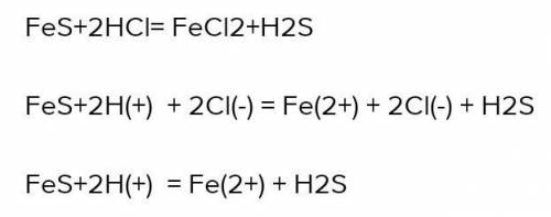 решить Ионное Уравнение! Fe+H2S=FeS+H2