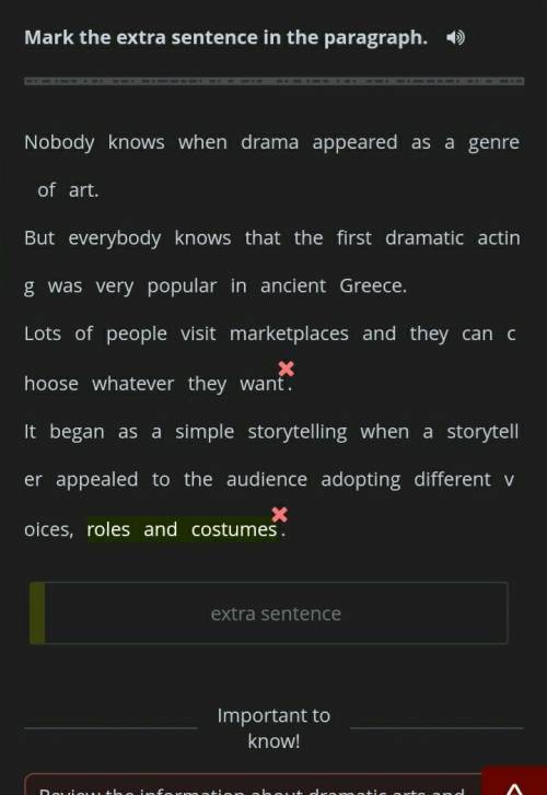 What do you know about Drama? Mark the extra sentence in the paragraph. Nobody⠀knows⠀when⠀drama⠀appe