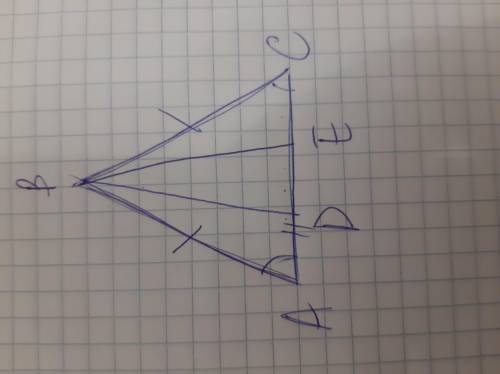 В равнобедренном треугольнике ABC AB = BC. На основании отмечены точки D и E так, что угол ABD = CBE
