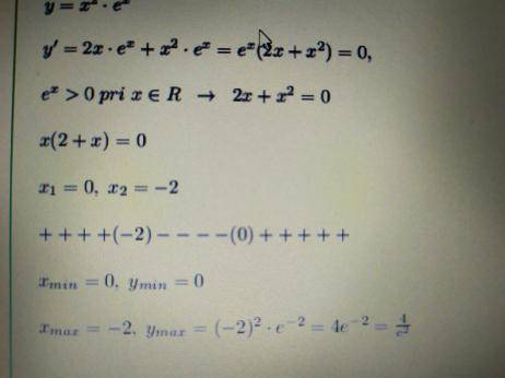 Найти экстремумы функции y=x^2e^-x​