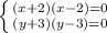 \left \{ {(x+2)(x-2)=0} \atop {(y+3)(y-3)=0}} \right.
