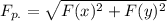 F_{p.} = \sqrt{F(x)^2 + F(y)^2}