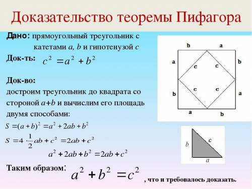 Как доказать пифорему пифагора