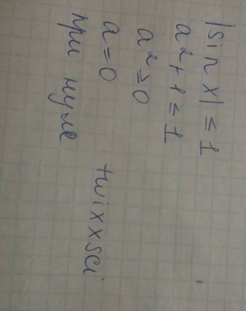При каких а возможно равенство sin x=a^2-1