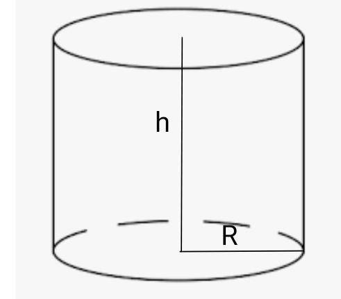 Площадь поверхности цилиндра Высота сплошного цилиндра h = 6, диаметр основания равен d = 12. Найдит