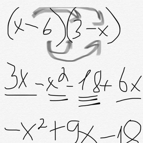 Виконайте множення: (x-6)(3-х).​