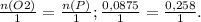 \frac{n(O2)}{1} = \frac{n(P)}{1}; \frac{0,0875}{1} = \frac{0,258}{1} .