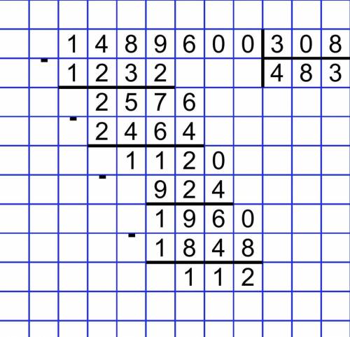 1489600/308 столбиком​
