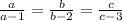 \frac{a}{a-1} = \frac{b}{b-2} = \frac{c}{c-3}